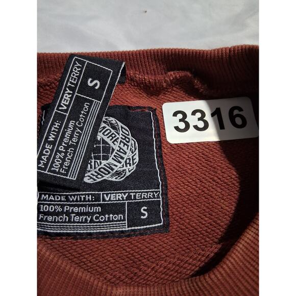 Alphalete Women's size S Chunky Terry Oversized Crop Grunge Pullover Sweatshirt - Picture 3 of 16